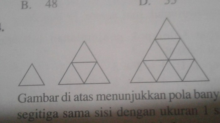 4. Menentukan pola ke-8 dari banyak segitiga (BAHAN UN MTK SMP 2017 ... Tes Logika Viral: Berapa Banyak Segitiga yang Kamu Lihat?