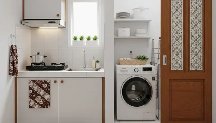 9 Model Dapur Mungil 1,5×2 Meter Rumah Type 21 Terintegrasi dengan Ruang Laundry