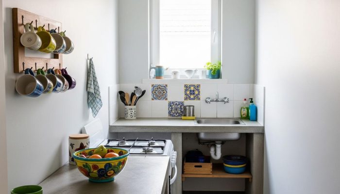 9 Desain Dapur Rumah Kontrakan Sempit 1,5×2 Meter dengan Meja Cor Simpel