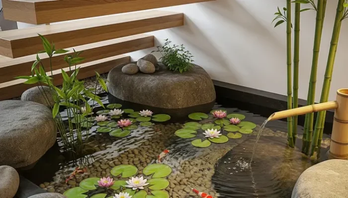 7 Desain Kolam Ikan Bawah Tangga untuk Rumah Minimalis Modern dan Kekinian 2025