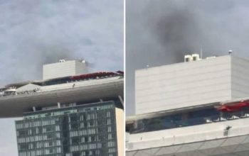 Kebakaran Heboh di Marina Bay Sands, Asap Hitam Tebal Terlihat dari Atap