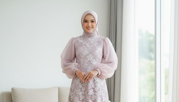 9 Model Gamis Kombinasi Brokat dan Organza, Pilihan Anggun dan Glamor