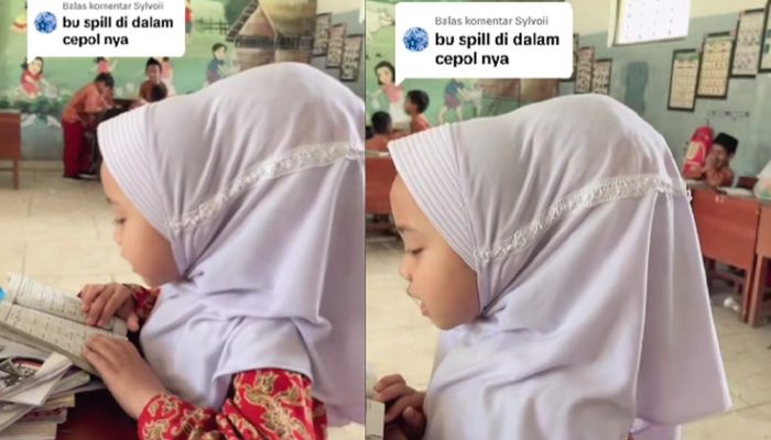 Viral, Siswi Kelas 1 SD Ini Cepol Jilbabnya Sangat Besar!